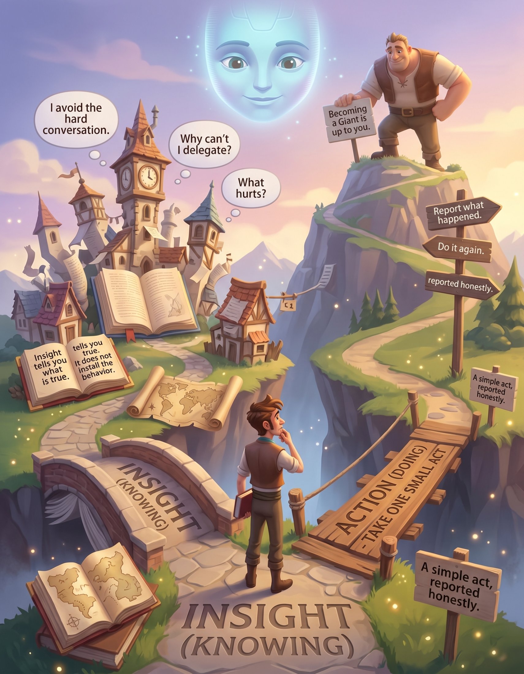 Knowing-Doing Gap: Why Knowledge Doesn't Change Behavior Person standing at a crossroads between insight and action, representing the knowing-doing gap in behavior change